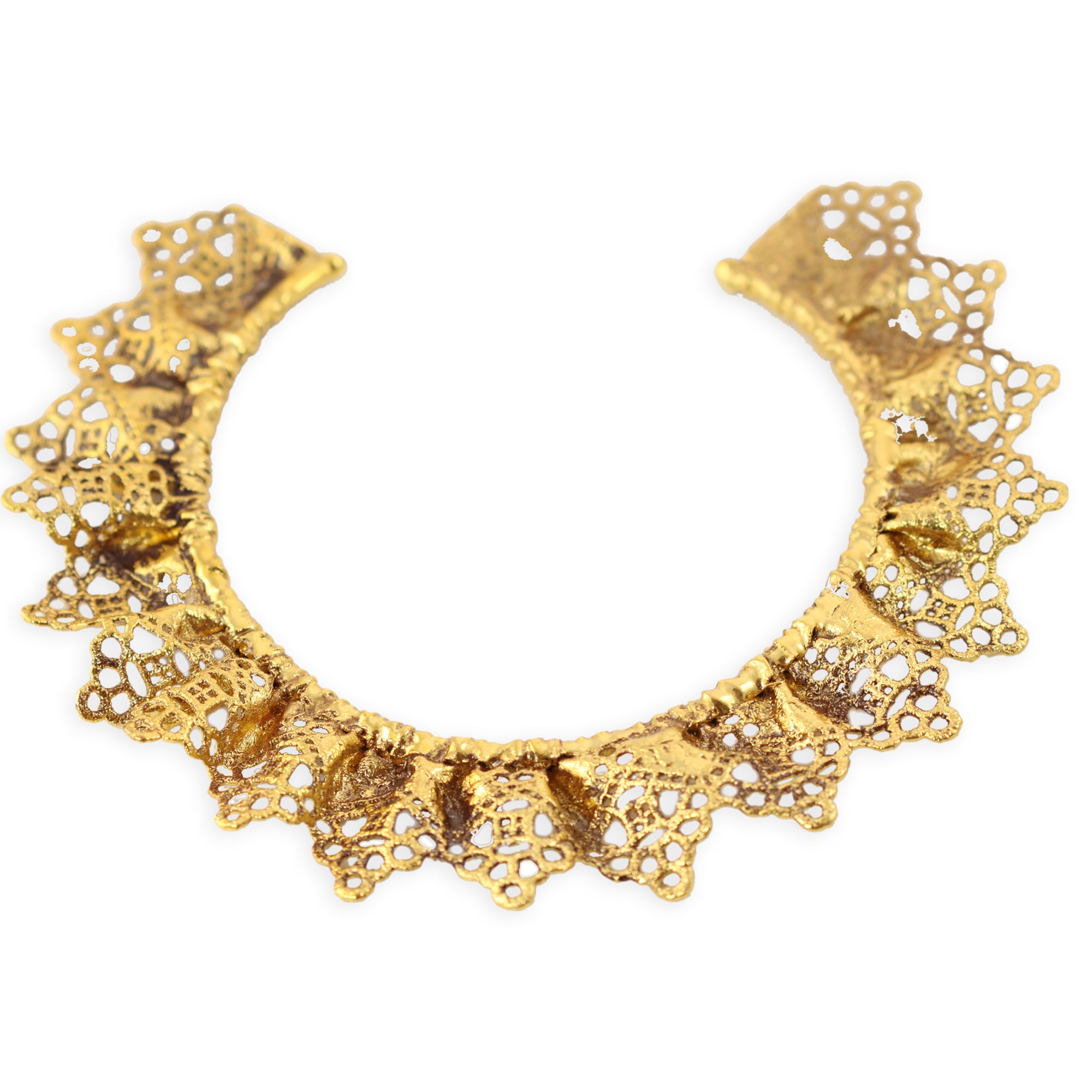 Lace Collar necklace dipped in 24k gold.