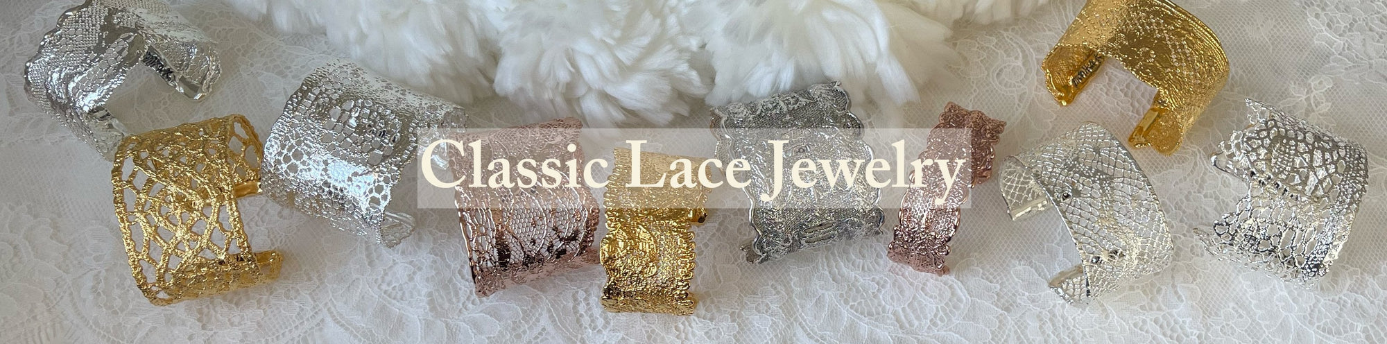 Classic Collection of lace jewelry showing the most preferred  designs.