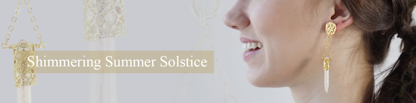 Shimmering Summer Solstice, a collection of lace jewelry with faceted semi-precious stones.