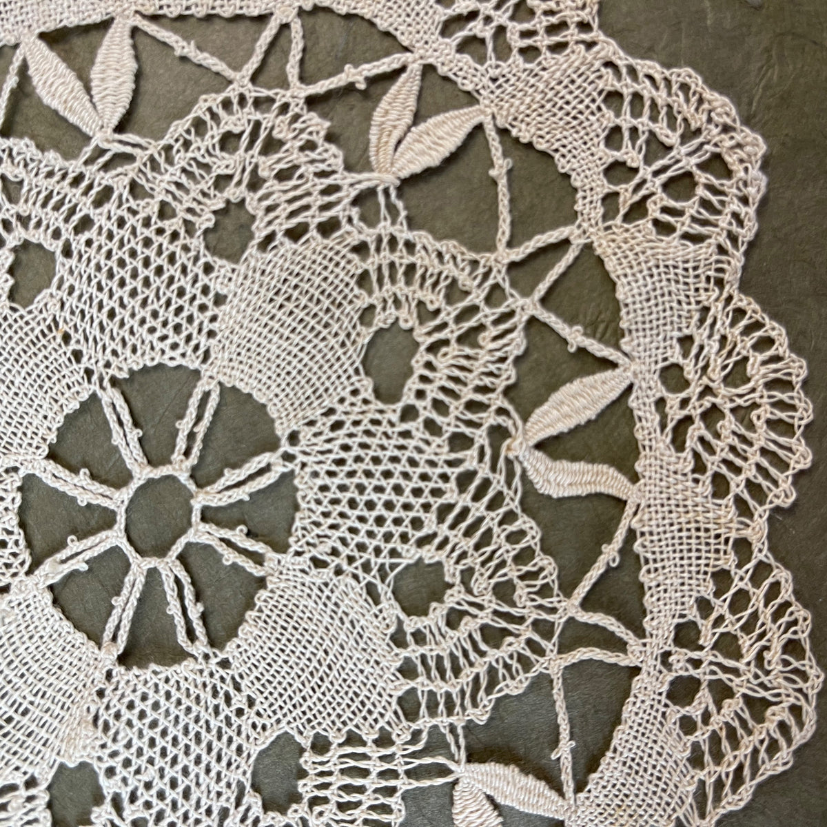 Swedish handmade lace table cloth.