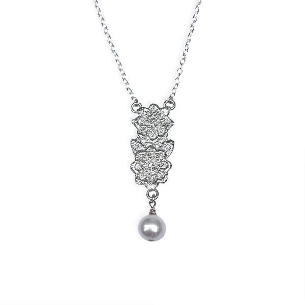 アクセサリーその他 Monies Jewellery Annabelle - Pearl and Lace Necklace in sterling silver