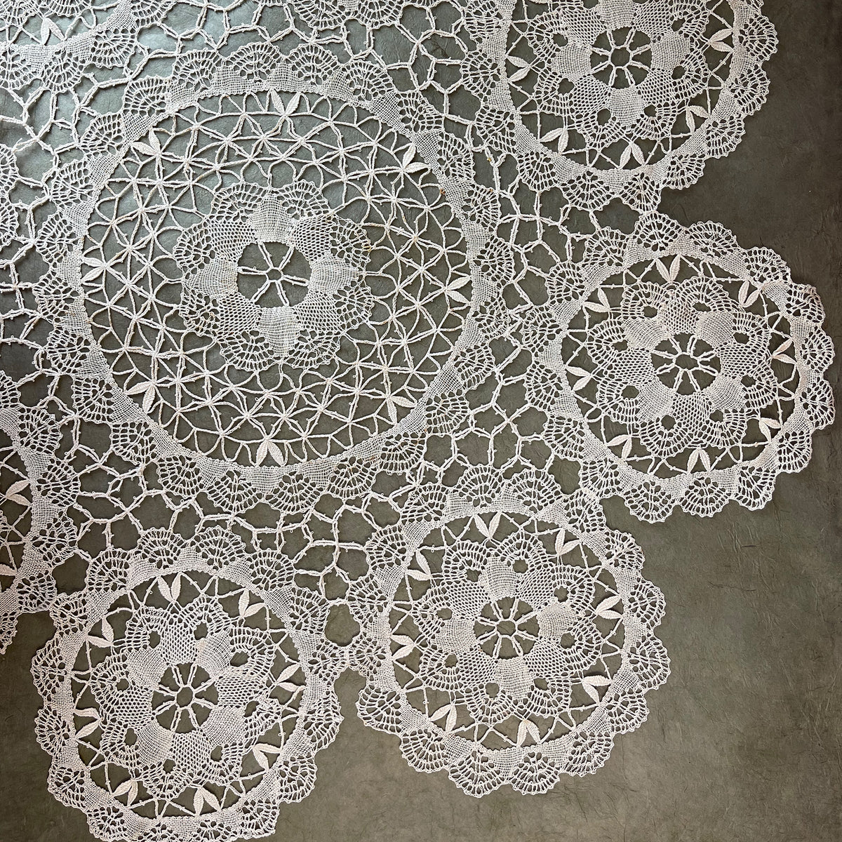 Swedish handmade lace table cloth.