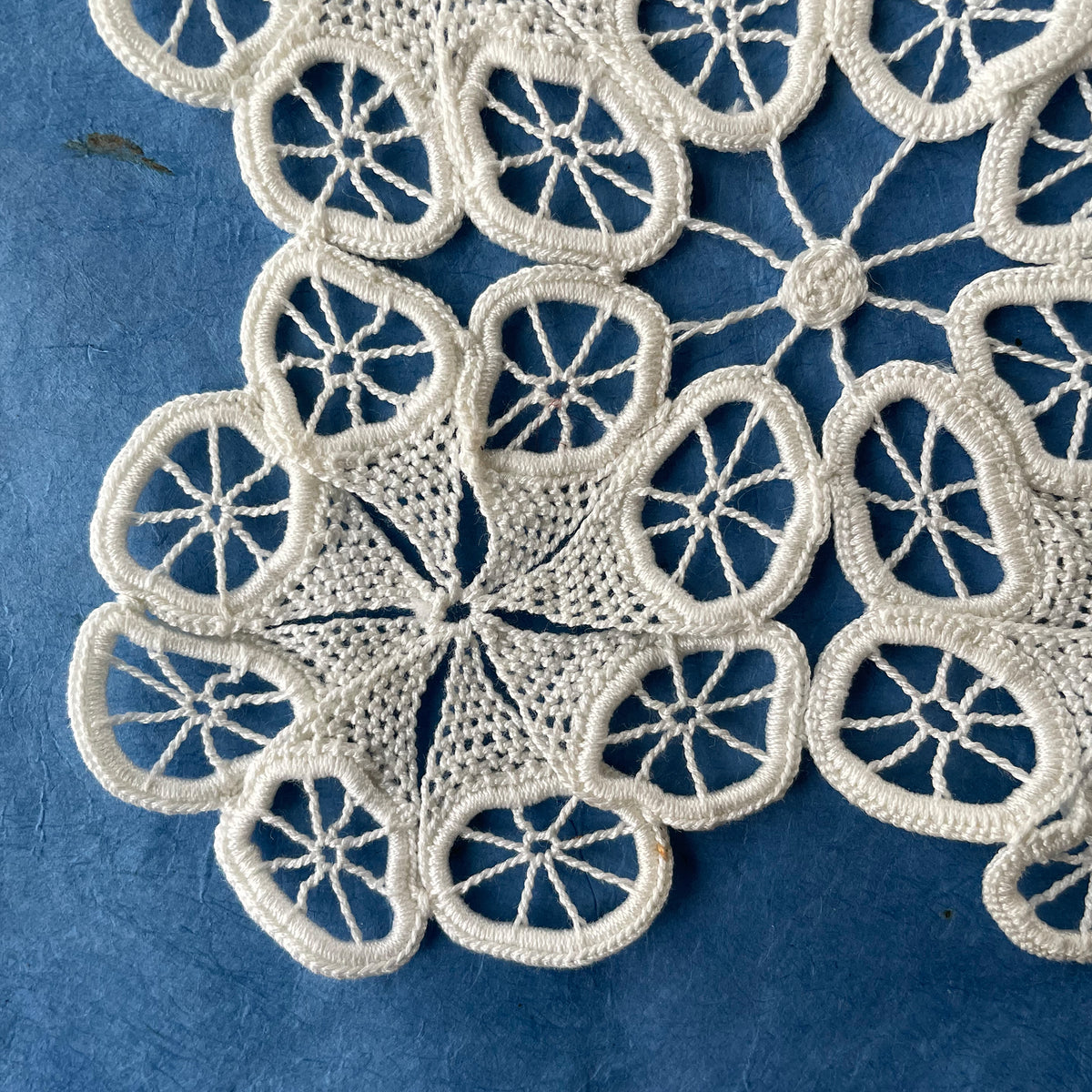 Close up of Swedish lace used for the Ingegerd earrings