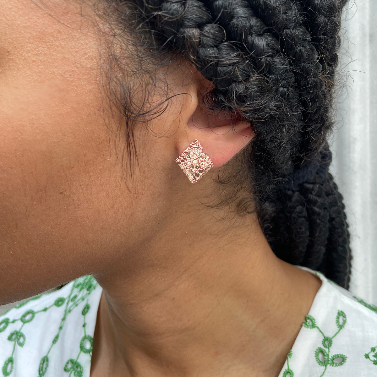 Women's Dipped Rose Earrings