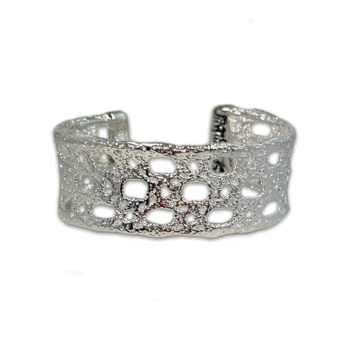 French lace cuff bracelet dipped in sterling silver.