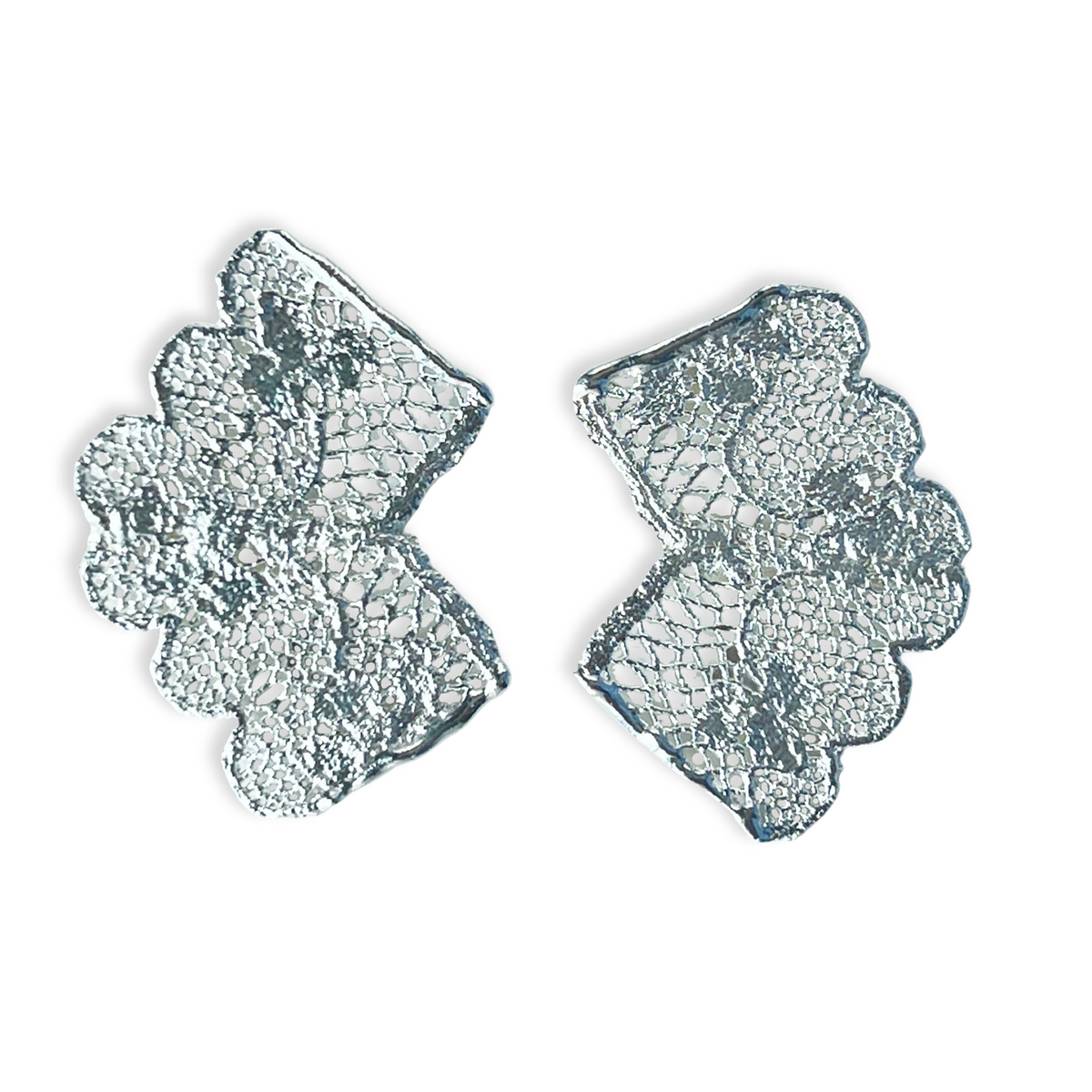 Audra lace stud earrings in sterling silver.