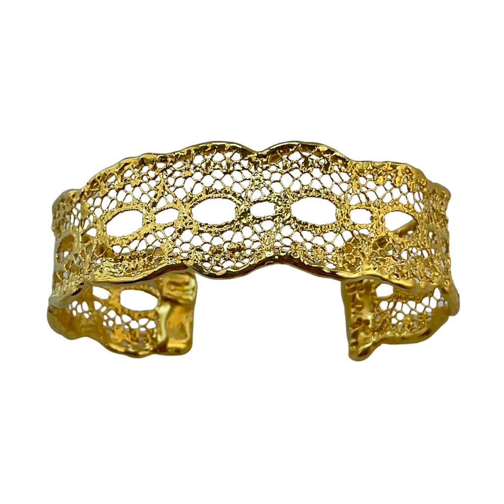 Zelia - 24k gold lace bracelet ressembling tattoo - Monika Knutsson