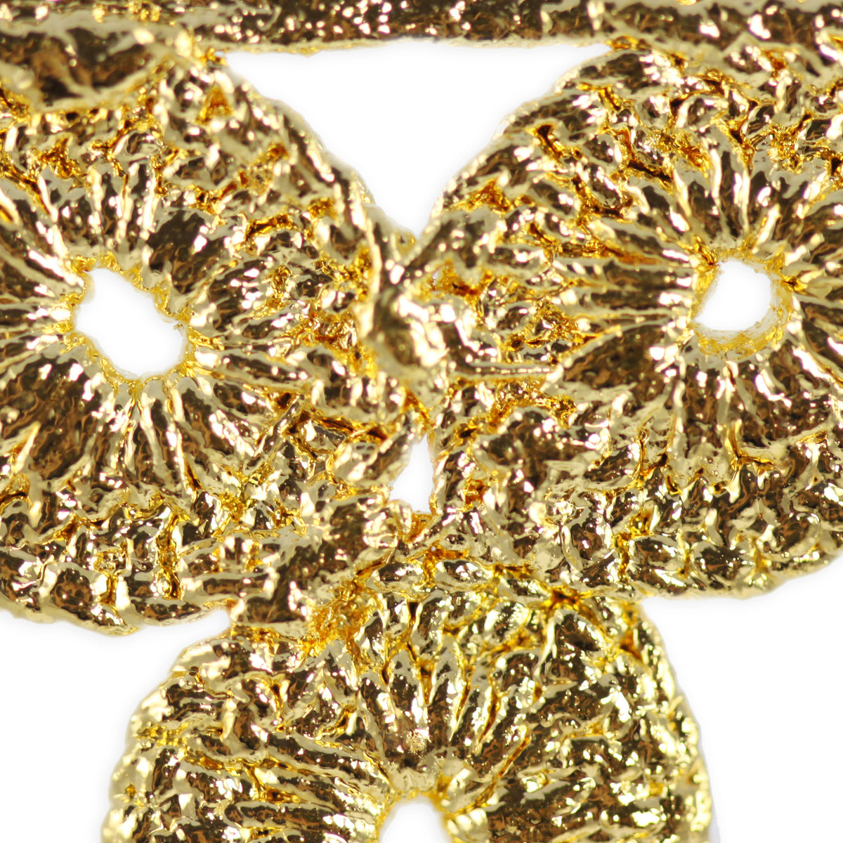 Detail from rare 1910 American lace necklace dipped in 24k gold.