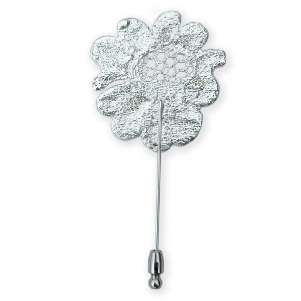 Lapel Pin, 24k gold Lace Flower with Topaz for Wedding - Monika Knutsson