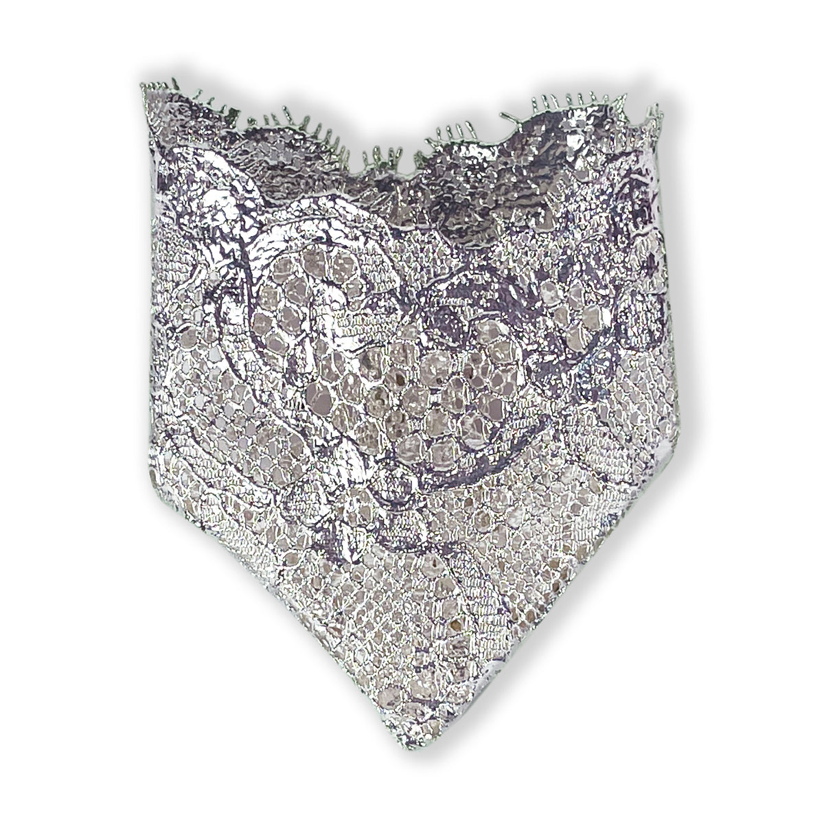 Brooch and Necklace in One. Jewelry dipped in Sterling Silver. Holder for flowers or fragrance sachet.