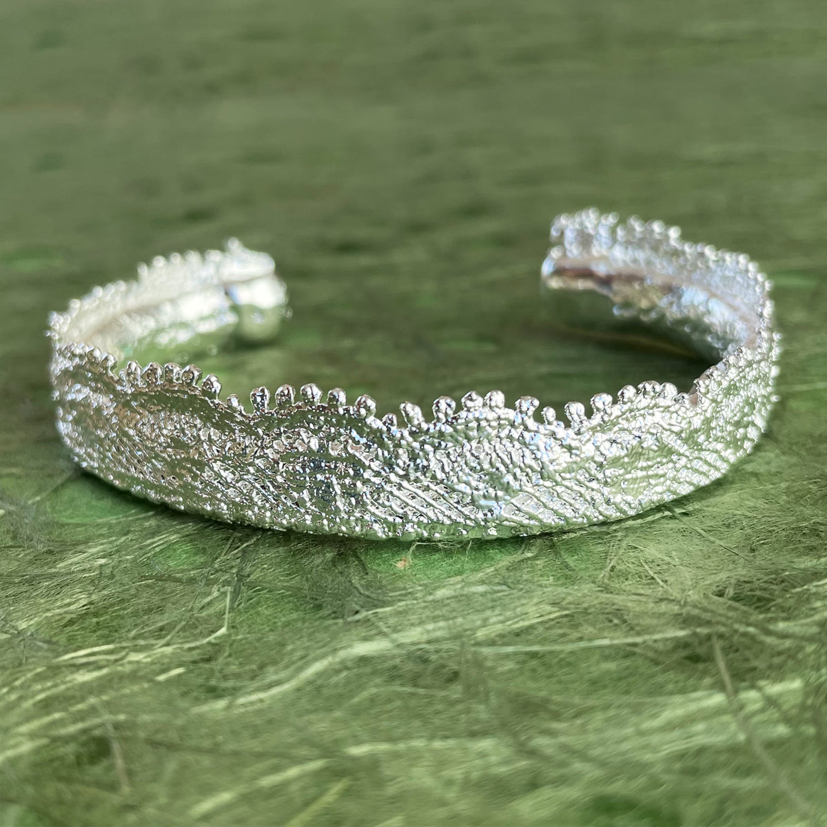 Original cuff bracelet lace silver - 13th anniversary gift - Monika Knutsson