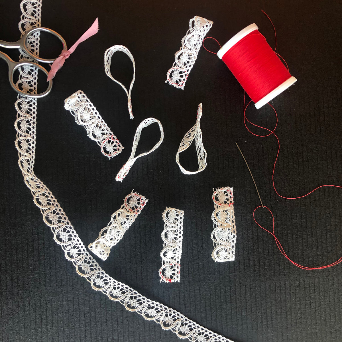 Behind the scenes showing how we make the earrings.