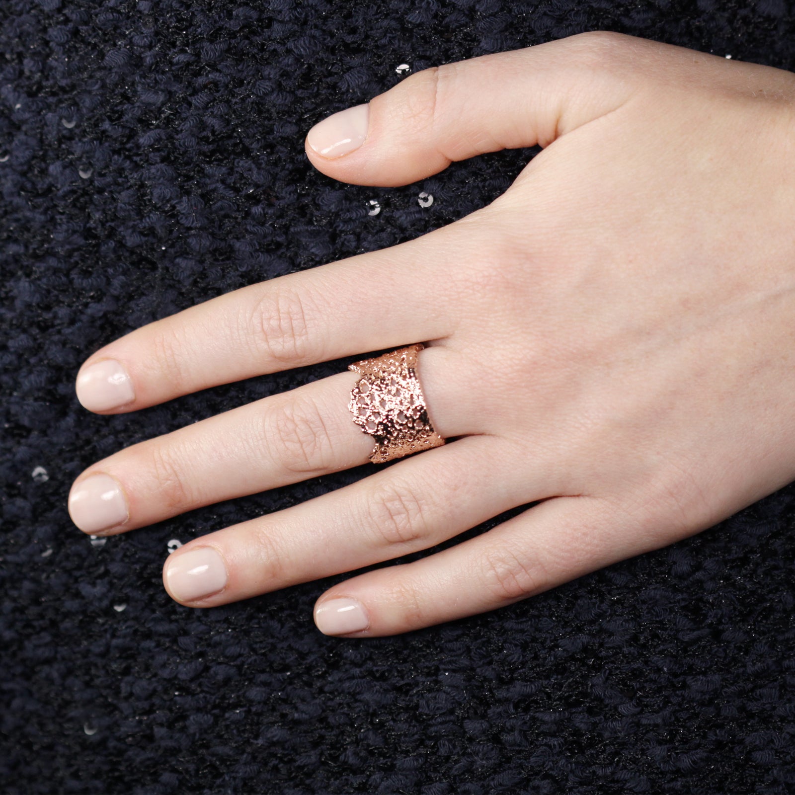 Aliette lace ring Rose Gold