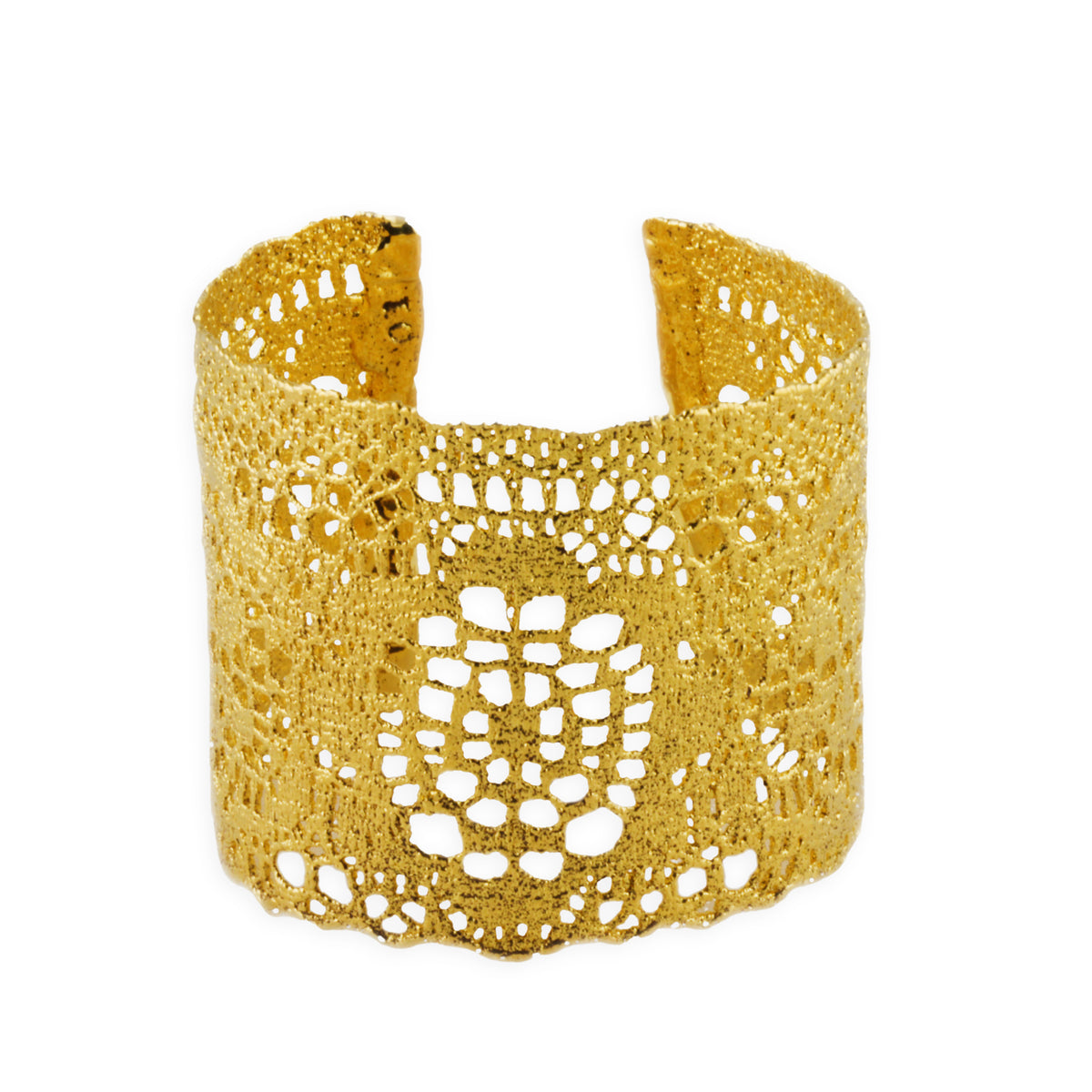 Flower lace Cuff bracelet in sterling silver Monika Knutsson