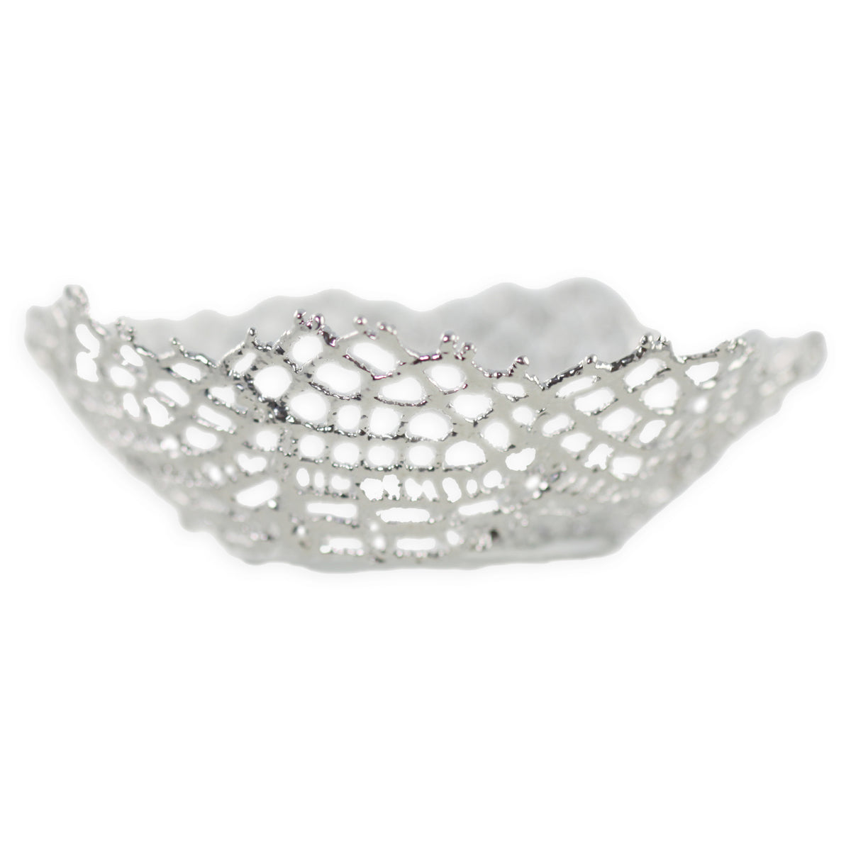 Lace crown head piece in sterling silver.