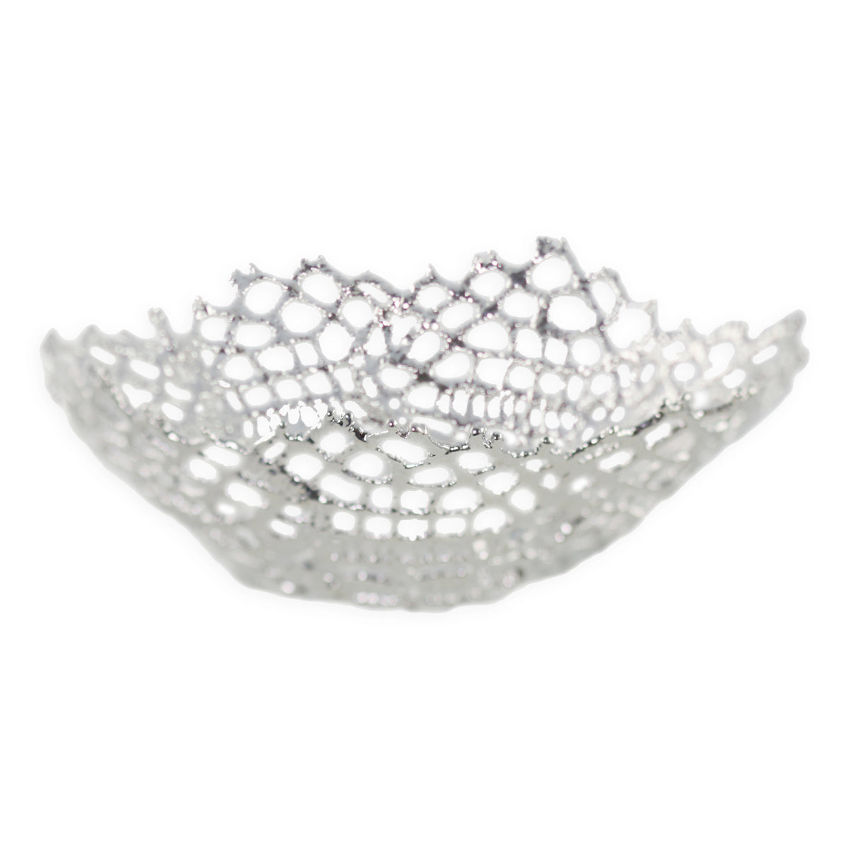 Lace crown head piece in sterling silver.