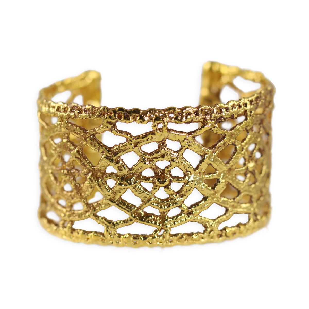Classic Cuff bracelet made from Antique lace dipped in 24k gold.