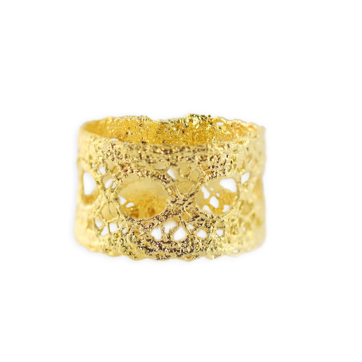 Isabelle lace ring dipped in 24k gold