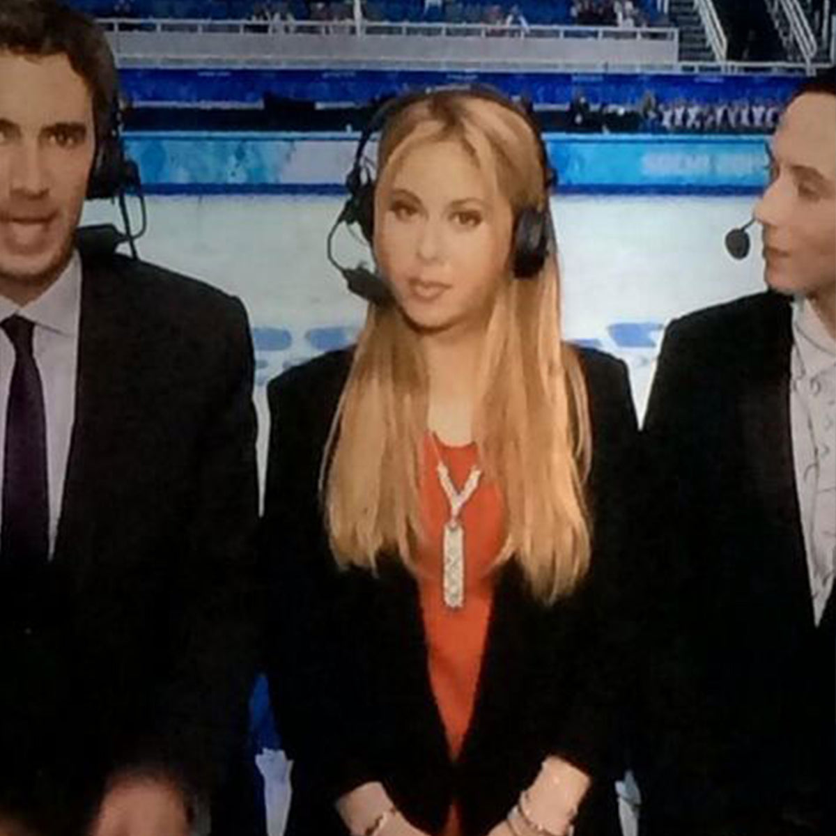 Lace tie necklace in dipped sterling silver worn by Tara Lipinsky.