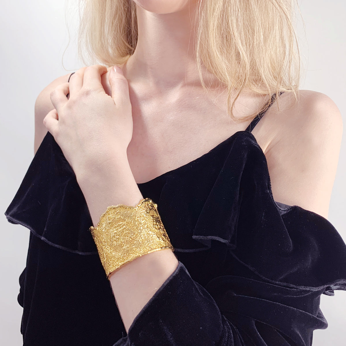 Leontine lace choker necklace in 24k gold or sterling silver - Monika  Knutsson