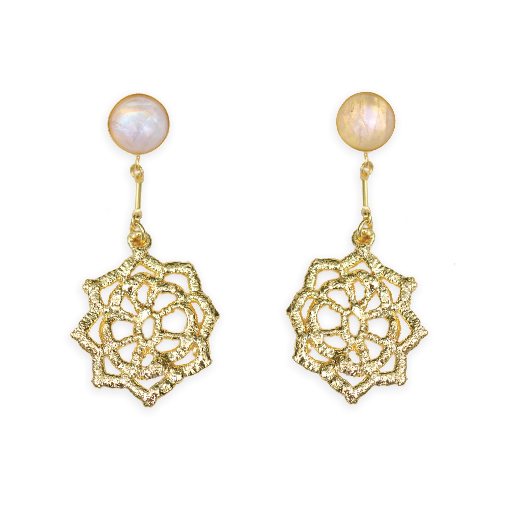 Dangle Petal Earrings with Diamonds - deJonghe Original Jewelry