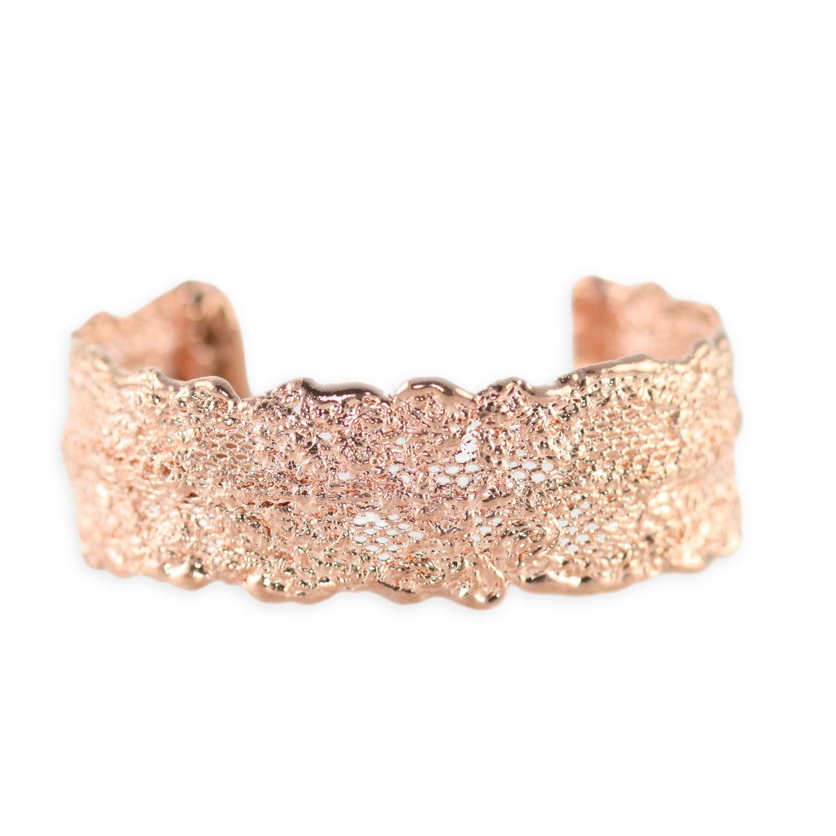 Marlene double scalloped lace bracelet in rose gold.