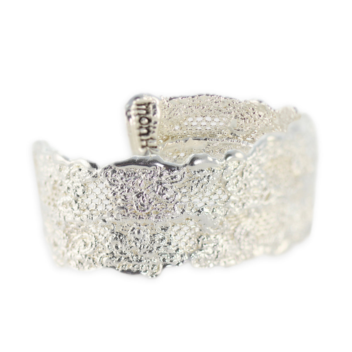 Marlene double scalloped lace bracelet in sterling silver.