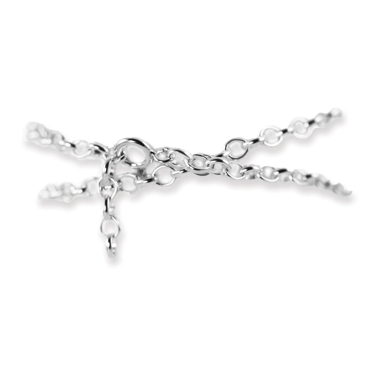 Showing back of lace chain bracelet with pearls.