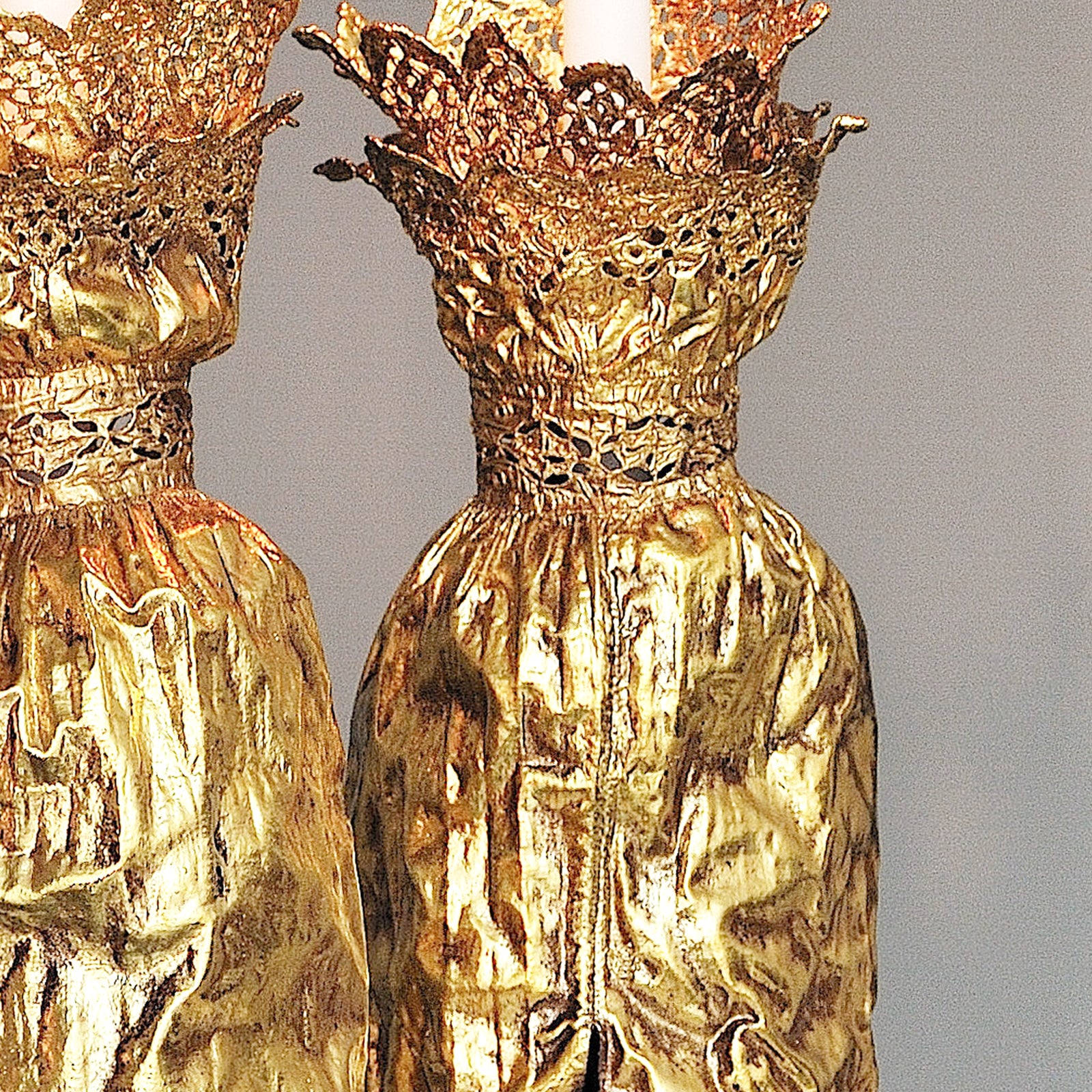 The Dolly Sisters (Jenny and Rosie) - Gold sleeves for candle holders