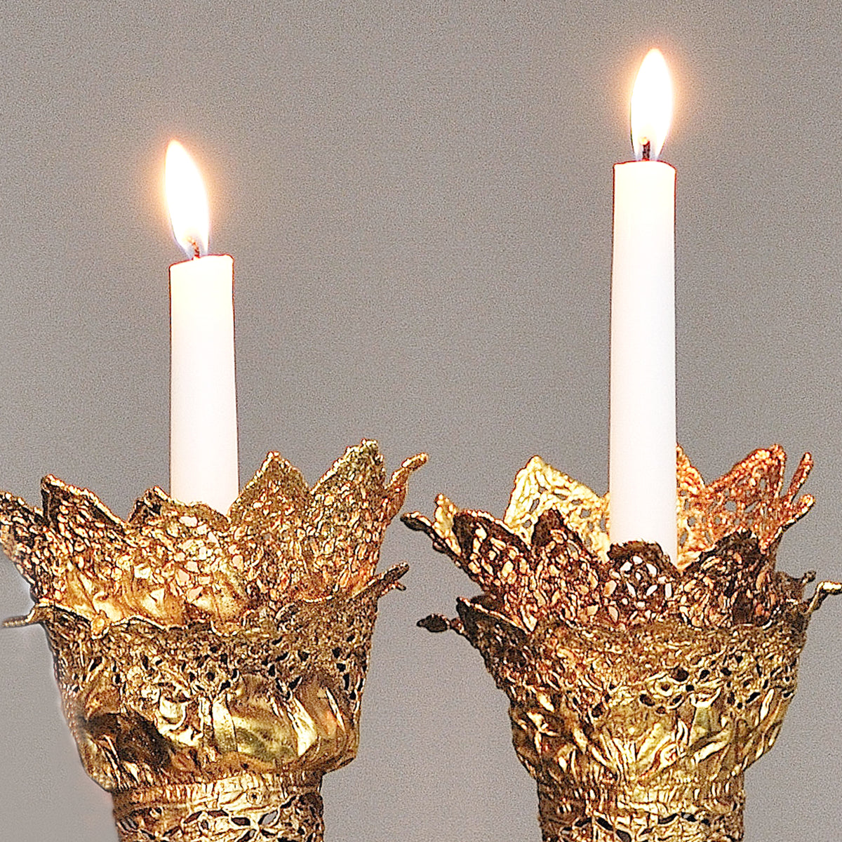 The Dolly Sisters (Jenny and Rosie) - Gold sleeves for candle holders